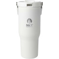 Vaso con aislamiento al vacío de cobre de acero inoxidable reciclado certificado RCS de 900 ml y con tapa de doble función "Bronx"