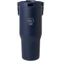 Vaso con aislamiento al vacío de cobre de acero inoxidable reciclado certificado RCS de 900 ml y con tapa de doble función "Bronx"