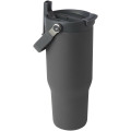Vaso con aislamiento al vacío de cobre de acero inoxidable reciclado certificado RCS de 900 ml y con tapa de doble función "Bronx"