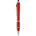 Bolígrafo con stylus con cuerpo y empuñadura del mismo color con acabados cromados “Nash”