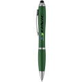 Bolígrafo con stylus con cuerpo y empuñadura del mismo color con acabados cromados “Nash”