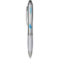 Bolígrafo con stylus plateado con empuñadura de color “Nash”