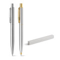 SILVERIO. Bolígrafo de acero inoxidable con cuerpo brillante y clip
