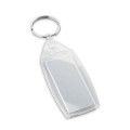 BELAIR. Llavero de poliestireno transparente con forma rectangular
