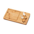 WOODS. Tabla de quesos de bambú. Incluye 2 utensilios fabricados en bambú y acero inoxidable