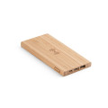 FITCH. Power bank 5'000 mAh con cargador inalámbrico de 5W, fabricado en bambú