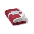 HEIDEN. Manta polar reversible (190 g/m²) con cinta de raso y tarjeta personalizada