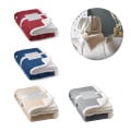 HEIDEN. Manta polar reversible (190 g/m²) con cinta de raso y tarjeta personalizada