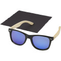 Gafas de sol polarizadas con cristal de espejo de PET reciclado/bambú en caja de regalo "Taiyō"