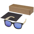 Gafas de sol polarizadas con cristal de espejo de PET reciclado/bambú en caja de regalo "Taiyō"