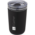 Vaso de vidrio de 420 ml con pared exterior de plástico reciclado "Bello"