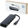 USB 2.0-3.0 con adaptador multimedia de plástico reciclado con puerto HDMI y certificación RCS  "Loop"