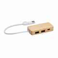 HUBBAM HUB USB de 3 puertos de bambú