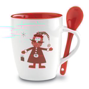 Taza de cerámica con cuchara 250ml