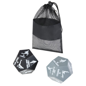 Set de 2 dados de fitness en bolsa de PET reciclado "Simmons"