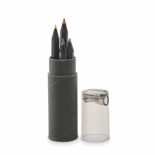 NEGRO Estuche con 6 lápices de color