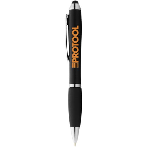 Bolígrafo stylus de color con empuñadura negra "Nash" (tinta negra)