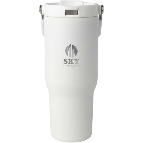 Vaso con aislamiento al vacío de cobre de acero inoxidable reciclado certificado RCS de 900 ml y con tapa de doble función "Bronx"