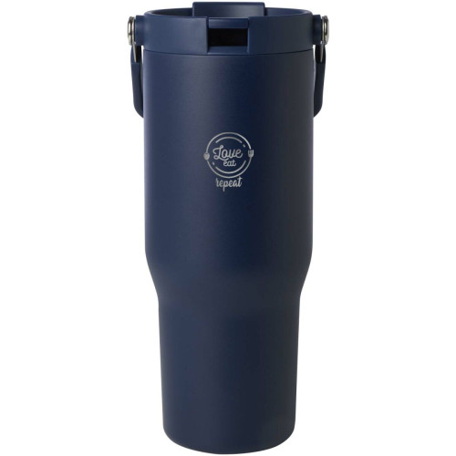 Vaso con aislamiento al vacío de cobre de acero inoxidable reciclado certificado RCS de 900 ml y con tapa de doble función "Bronx"