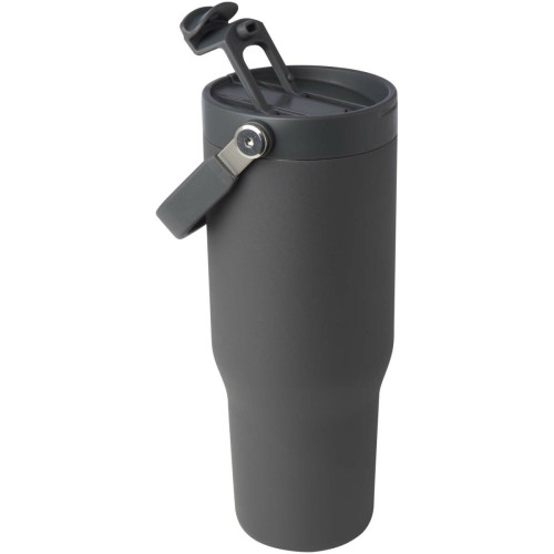Vaso con aislamiento al vacío de cobre de acero inoxidable reciclado certificado RCS de 900 ml y con tapa de doble función "Bronx"