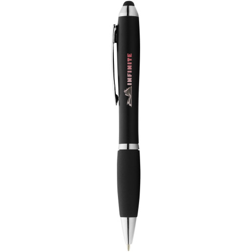 Bolígrafo stylus de color con empuñadura negra "Nash"