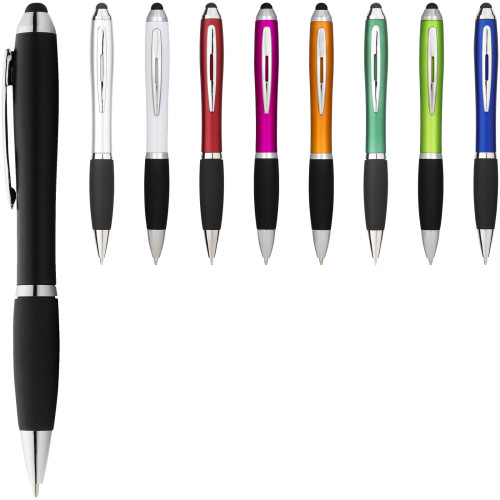 Bolígrafo stylus de color con empuñadura negra "Nash"