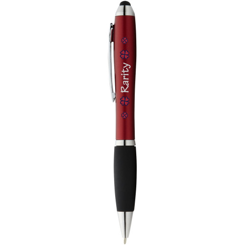 Bolígrafo stylus de color con empuñadura negra "Nash"