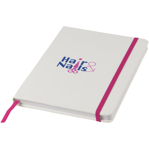 Libreta A5 blanca con cinta de color "Spectrum"