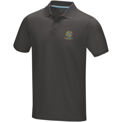 Polo orgánico de manga corta para hombre "Graphite"