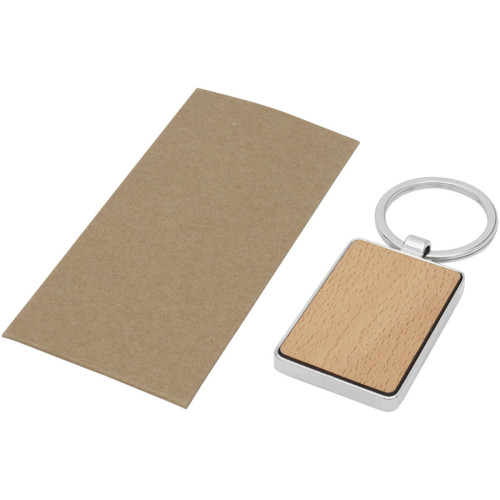Llavero rectangular de madera de haya "Mauro"