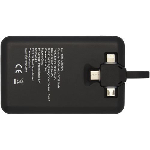 Batería externa inalámbrica de 5000&nbsp;mAh con cable 3 en 1 "Kano"