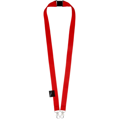 Lanyard de PET reciclado con dos ganchos "Adam"