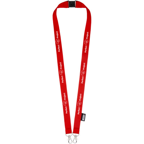 Lanyard de PET reciclado con dos ganchos "Adam"