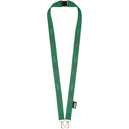 Lanyard de PET reciclado con dos ganchos "Adam"