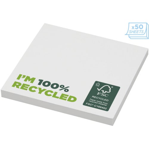 Bloc de notas adhesivas de papel reciclado de 75 x 75 mm "Sticky-Mate®" 