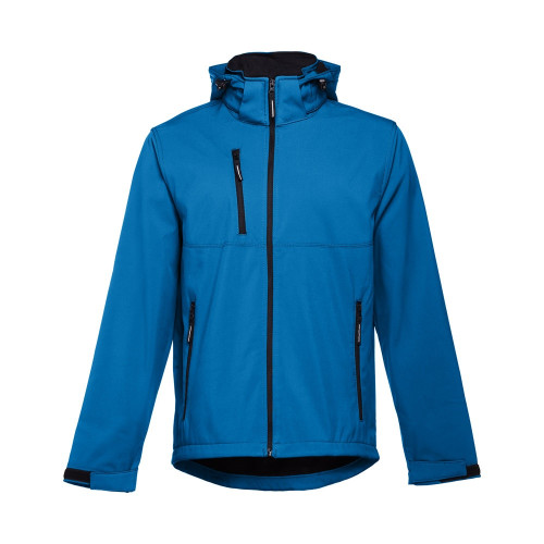 THC ZAGREB. Chaqueta softshell para hombre, con capucha removible