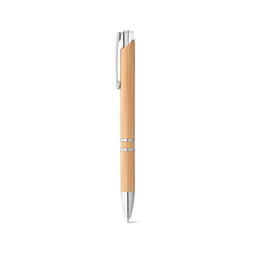 BETA BAMBOO. Bolígrafo de bambú con clip, detalles metálicos