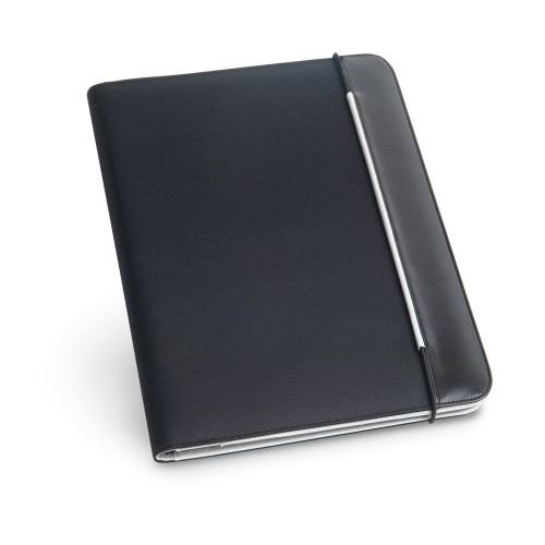 FITZGERALD. Portafolios A4 en PU y 800D con bloc de páginas rayadas