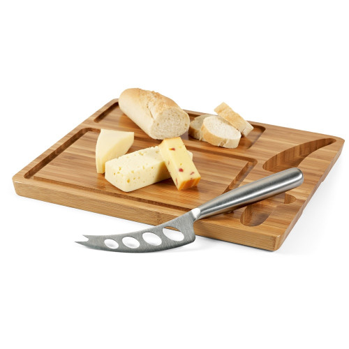 MALVIA. Tabla de quesos de bambú con cuchillo