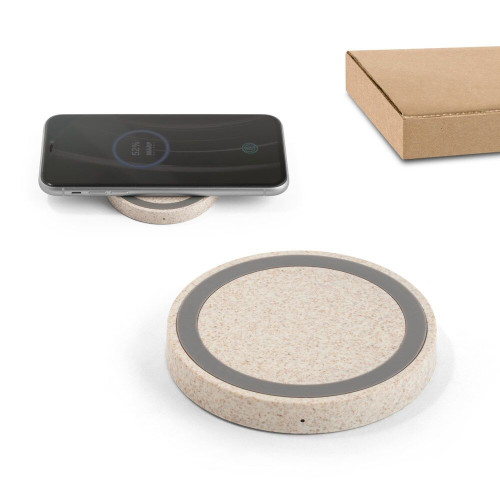 CUVIER. Cargador inalámbrico superrápido de 5W, fabricado en ABS y fibra de paja