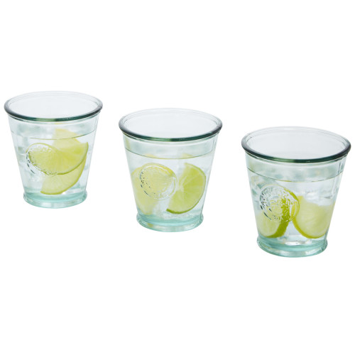 Juego de tres piezas de vidrio reciclado de 250ml Copa