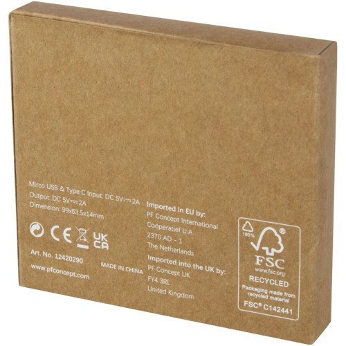 Batería externa de plástico reciclado de 5000 mAh "Loop"