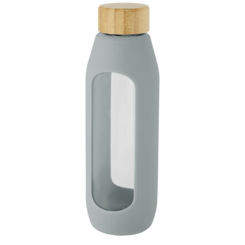 Botella de vidrio borosilicato con agarre de silicona de 600 ml  "Tidan"