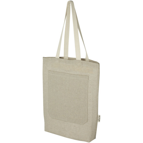 Bolsa Tote de algodón reciclado de 150 g/m² con bolsillo delantero de 9 litros "Pheebs"