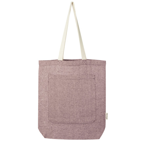 Bolsa Tote de algodón reciclado de 150 g/m² con bolsillo delantero de 9 litros "Pheebs"