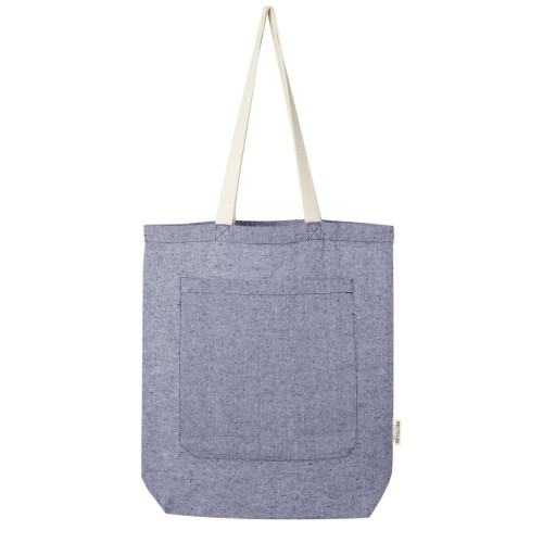 Bolsa Tote de algodón reciclado de 150 g/m² con bolsillo delantero de 9 litros "Pheebs"