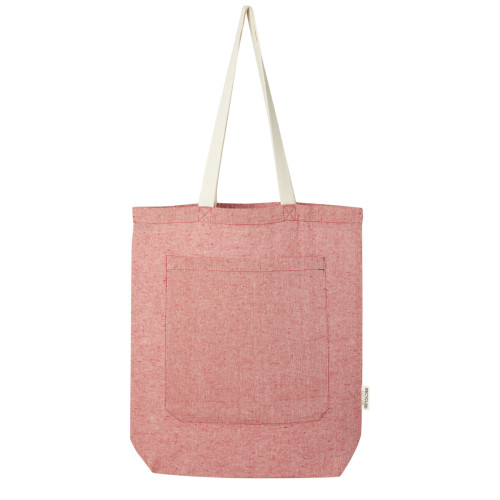 Bolsa Tote de algodón reciclado de 150 g/m² con bolsillo delantero de 9 litros "Pheebs"