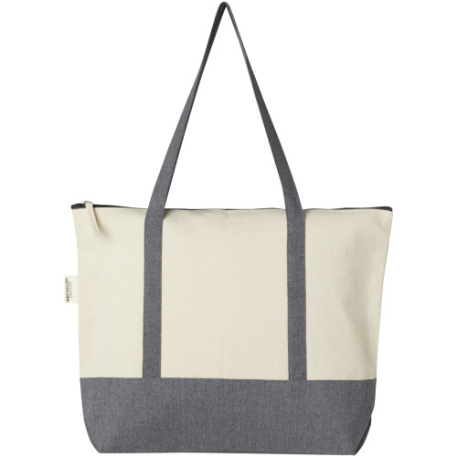 Bolsa Tote de algodón reciclado de 320 g/m² con cremallera de 10 l "Repose"