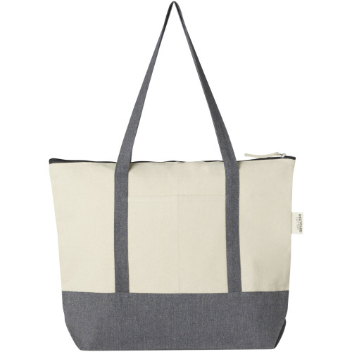 Bolsa Tote de algodón reciclado de 320 g/m² con cremallera de 10 l "Repose"