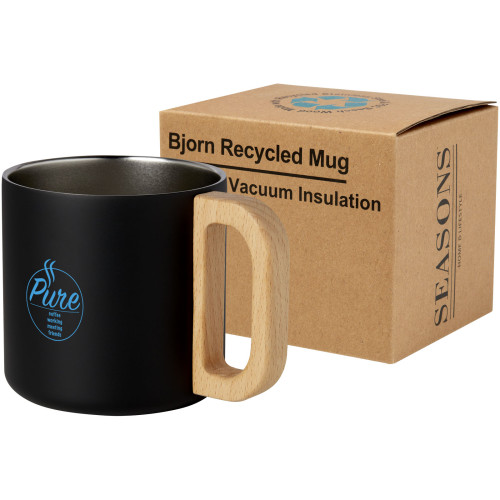 Taza de acero inoxidable reciclado con certificado RCS con aislamiento de cobre de 360 ml "Bjorn"